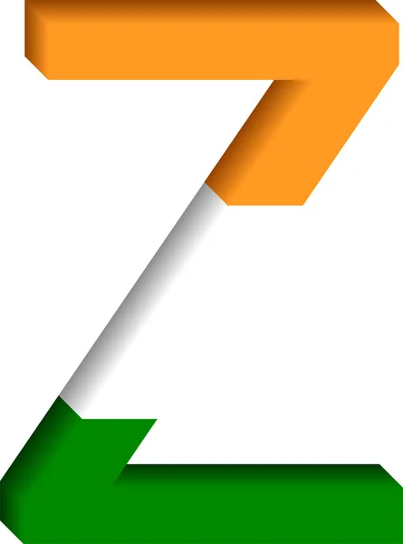 Hint bayrağı 3 boyutlu Z harfi, Bharat bayrağı 3 boyutlu Z harfi.