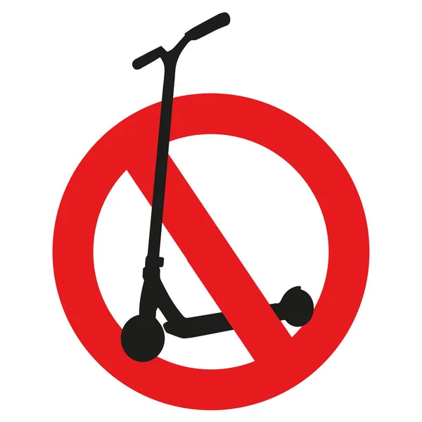 Signo Redondo Prohibido Con Círculo Rojo Scooter — Foto de Stock