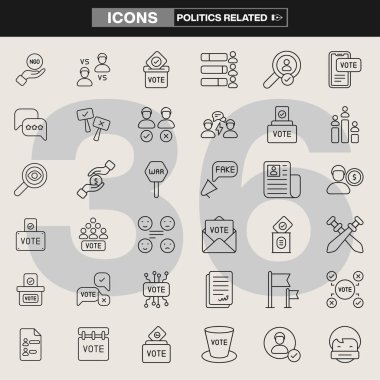 Kapsamlı Siyaset Simgesi: Seçim, Oy Verme, Hükümet, Demokrasi, Kampanya, Hukuk, Adalet, Siyasi Meseleler ve Haber Kuruluşları ve Siyasi Kampanya İçin Sivil Katılım Grafikleri
