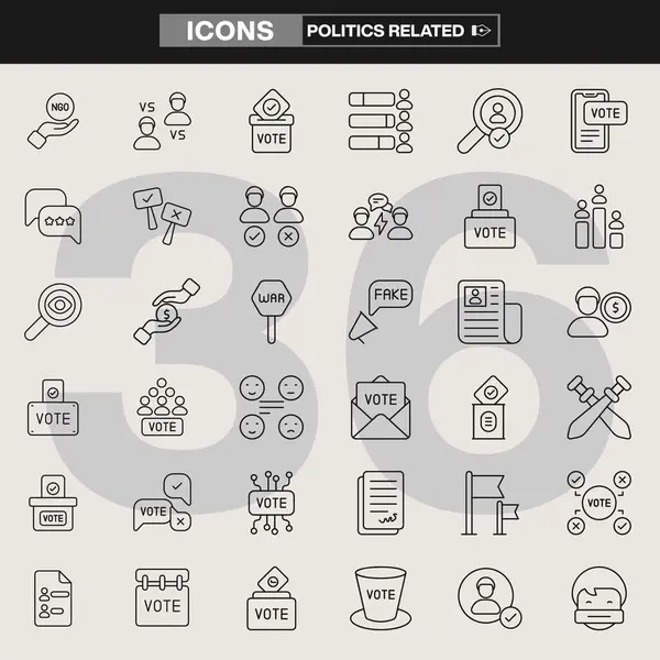 Kapsamlı Siyaset Simgesi: Seçim, Oy Verme, Hükümet, Demokrasi, Kampanya, Hukuk, Adalet, Siyasi Meseleler ve Haber Kuruluşları ve Siyasi Kampanya İçin Sivil Katılım Grafikleri