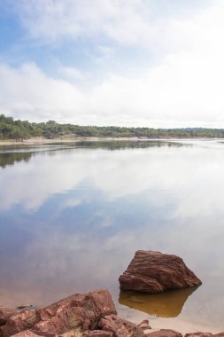 Brezilya 'daki Amazon nehrinin manzarası. Sahne sakinlik ve sükuneti çağrıştırıyor.