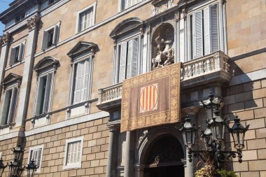 Barselona, İspanya - 24 Eylül 2017: Barcelona, İspanya 'da Katalonya Özerk Hükümeti Cephesi.
