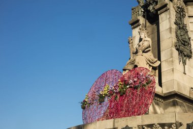 Barselona, İspanya - 07 Ekim 2017: Las Ramblas, Barcelona, İspanya 'da öldürülen kurbanlar için bir anma töreni.