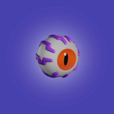 3D Cadılar Bayramı Göz İllüstrasyonu