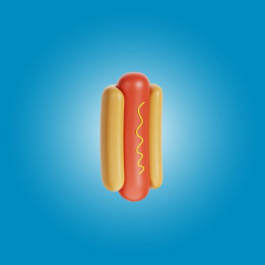 Hotdog 3d Food Illustration