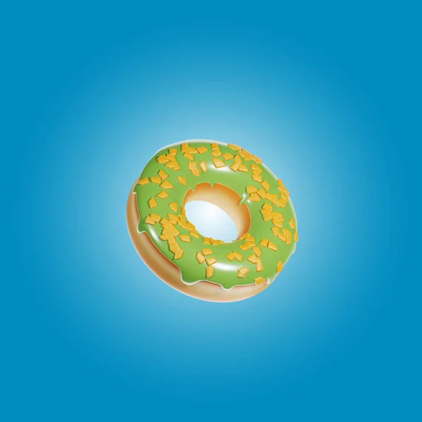 Matcha Donut 3d Food Illustration