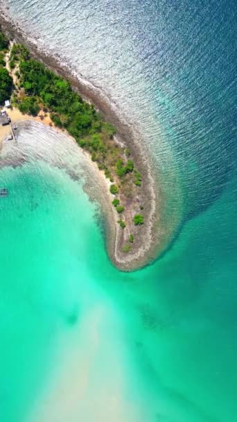 Vista Superior Una Pequeña Isla Tropical Aislada Tailandia — Vídeo de stock