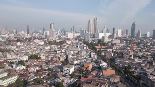 Вид Воздуха Город Бангкок — стоковое видео