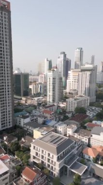 Bangkok, Tayland 'daki gökdelenlerin hava manzarası.
