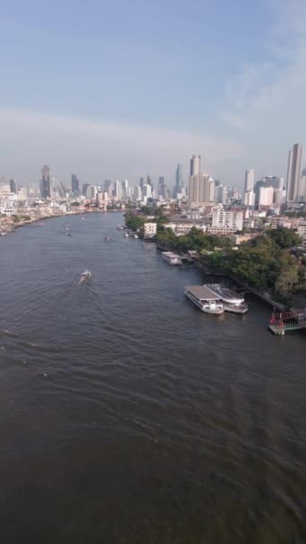 Vista Aerea Dello Skyline Della Città Bangkok — Video Stock