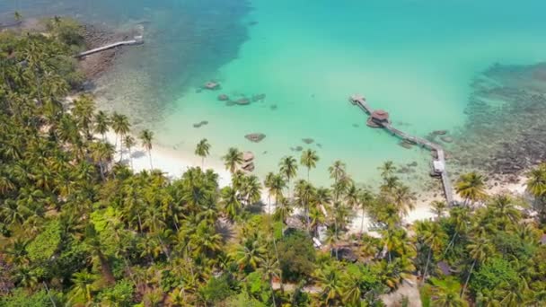 Aerial View Tropical Sunny Coastline Thailand — Stock Video