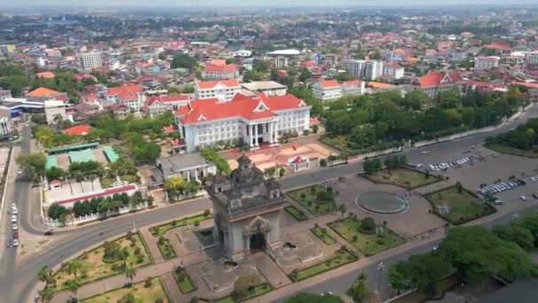 Vista Aérea Vientiane Capital Laos Vídeo Vertical — Vídeos de Stock