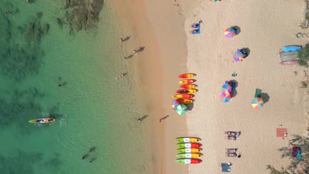 Vista Superior Playa Turística Isla Phuket Tailandia — Vídeo de stock