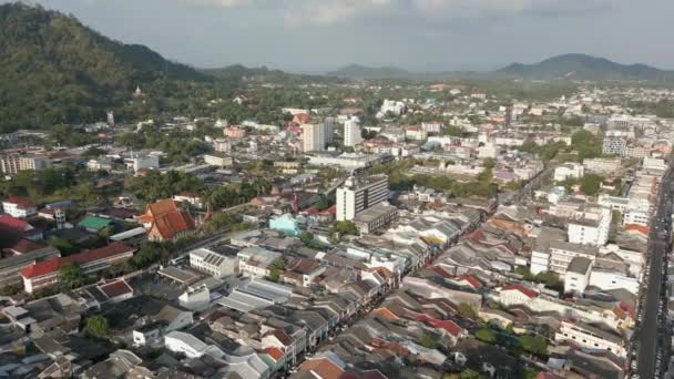 Pemandangan Udara Kota Tua Phuket — Stok Video