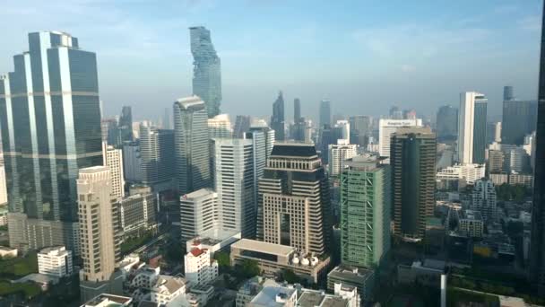 Панорама Небоскребов Центре Бангкока Таиланд — стоковое видео