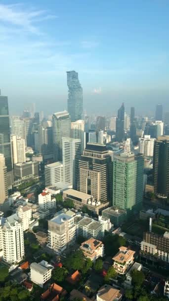 Панорама Небоскребов Центре Бангкока Таиланд — стоковое видео