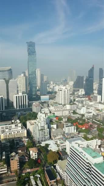 Panorama Mrakodrapů Centru Bangkoku Thajsko — Stock video