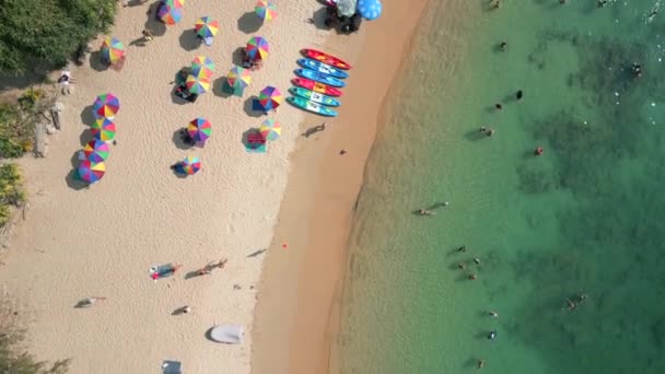 Top Pohled Turistickou Pláž Phuket Thajsko — Stock video