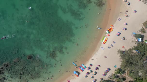 Vista Superior Playa Turística Phuket Tailandia — Vídeos de Stock