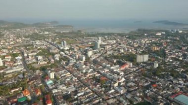 Phuket Eski Şehir Bölgesi 'nin hava manzarası.