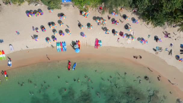Vista Superior Praia Turística Ilha Phuket Tailândia — Vídeo de Stock