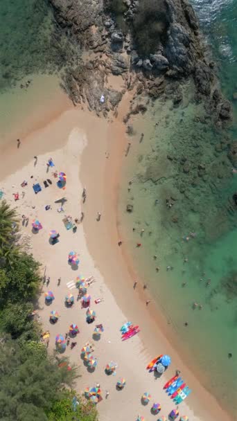 Top Kilátás Turisztikai Strand Phuket Sziget Thaiföldön — Stock videók