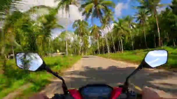 Jízda Skútru Tropickém Ostrově Thajsku Pov — Stock video