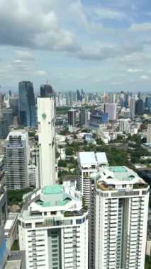 Tayland şehir merkezindeki Bangkok 'un hava manzarası. 
