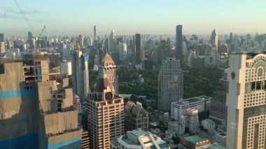 Bangkok şehir merkezinin havadan görüntüsü, Tayland. 