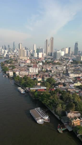 Widok Lotu Ptaka Panoramę Miasta Bangkok — Wideo stockowe