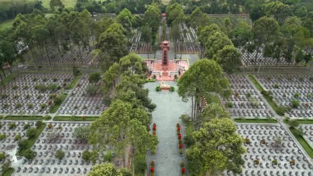 Chi Vietnam Daki Savaş Mezarlığı Havadan — Stok video