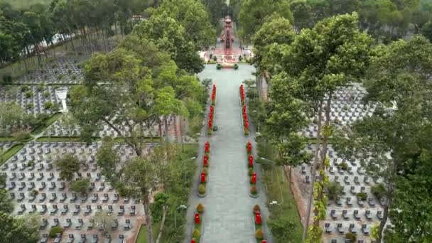 Krigskyrkogården Chi Vietnam Flygplan — Stockvideo