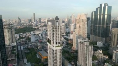 Tayland şehir merkezindeki Bangkok 'un hava manzarası. 