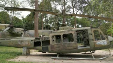 Cu Chi, Vietnam 'da Amerikan helikopter enkazı.