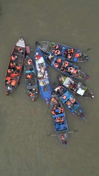 Can Tho Vietnam Daki Mekong Deltası Ndaki Cai Rang Yüzen — Stok video