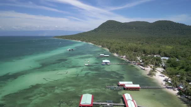 Aerial View Tropical Coast Phu Quoc Island Vietnam — Stock Video