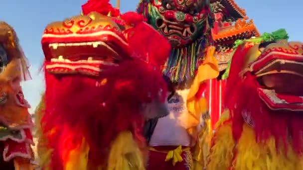 Kínai Újévi Ünnepségek Kínai Negyedben Bangkokban Thaiföldön — Stock videók