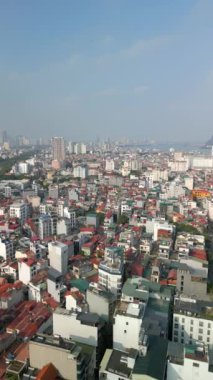 Hanoi şehrinin gökyüzü manzarası, Vietnam.