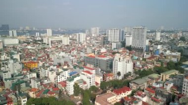 Hanoi şehrinin gökyüzü manzarası, Vietnam.