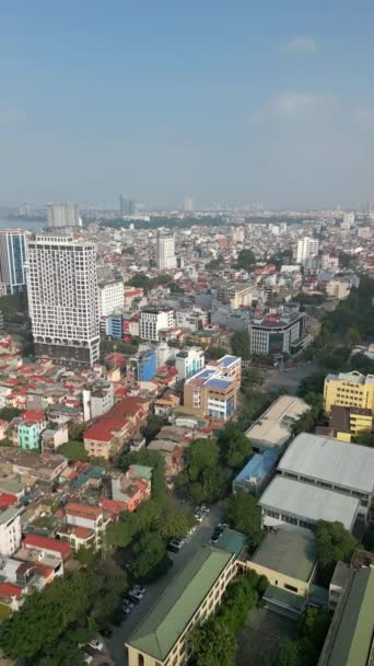 Luftaufnahme Der Skyline Der Stadt Hanoi Vietnam — Stockvideo