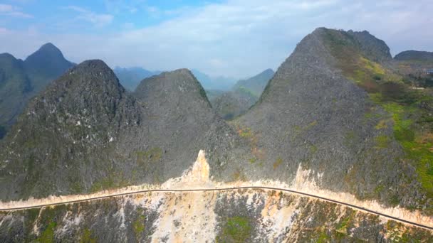 Strada Panoramica Montagna Sul Giang Loop Vietnam Del Nord — Video Stock