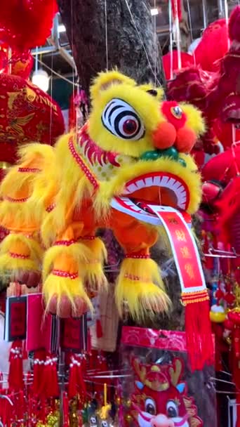 Διακόσμηση Λιοντάρι Για Την Κινεζική Πρωτοχρονιά Γιορτή — Αρχείο Βίντεο