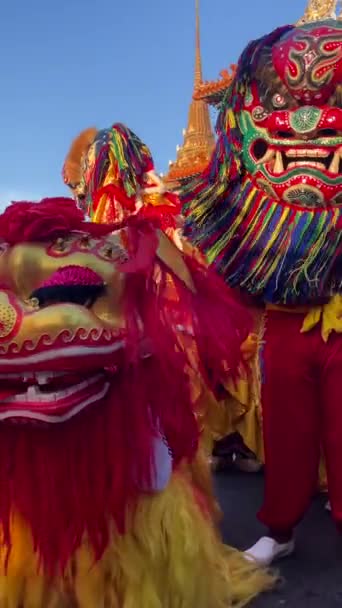 Китайские Новогодние Праздники Китайском Квартале Бангкоке Таиланд — стоковое видео