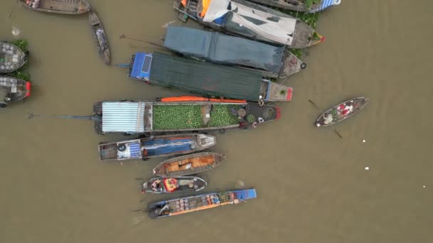 Marché Flottant Cai Rang Dans Delta Mékong Vietnam — Video