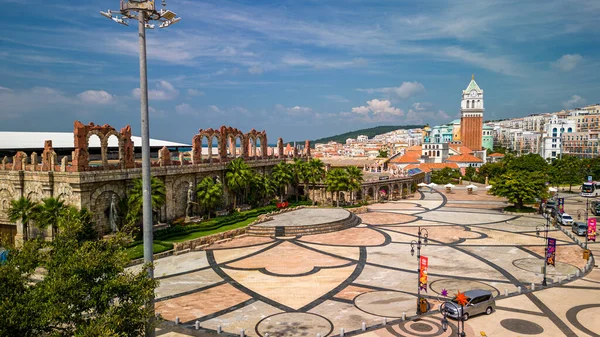 Phu Quoc Adası, Vietnam 'daki Sunset Town' ın hava manzarası.