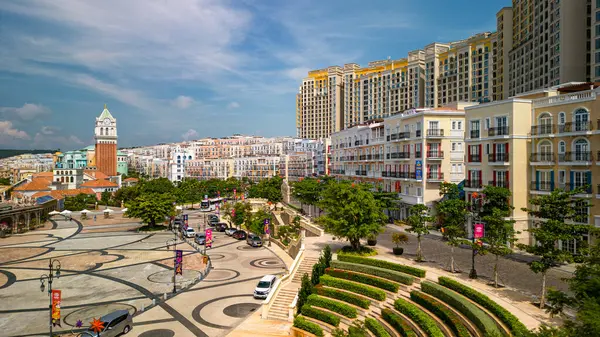 Phu Quoc Adası, Vietnam 'daki Sunset Town' ın hava manzarası.