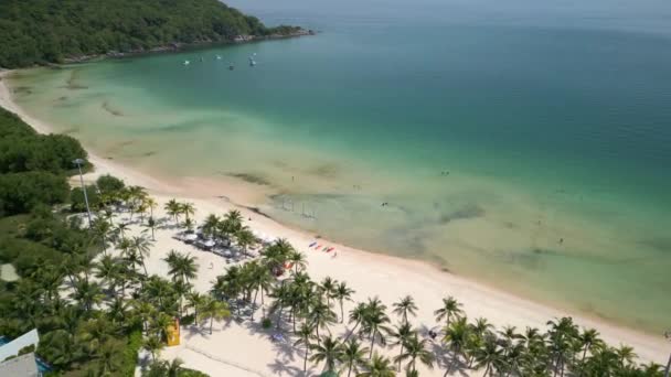 Malerischer Tropischer Weißer Sandstrand Auf Der Insel Phu Quoc Vietnam — Stockvideo