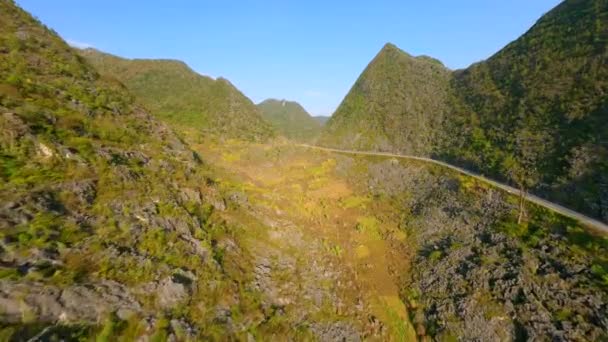 Giang Döngü Rotasındaki Resimli Dağ Manzarası Vietnam — Stok video