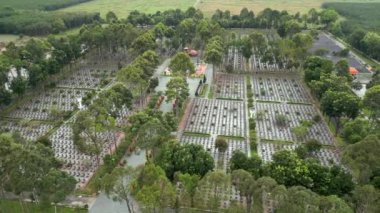 Cu Chi, Vietnam 'daki savaş mezarlığı. Havadan