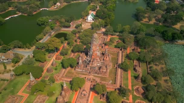 Ιστορική Πόλη Της Αγιούταγια Ταϊλάνδη Αεροσκάφος — Αρχείο Βίντεο